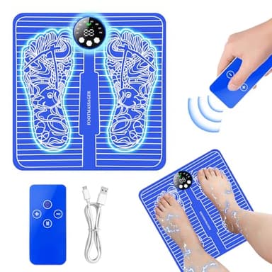 Herbst EMS Fußmassagegerät, Fußmassagegerät Elektrisch mit 8 Modi und 29 Intensitäten, Tragbare Faltbare für Muskelentspannung, Schmerzlinderung, Durchblutungsförderung für Zuhause, Büro