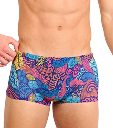 Kiniki Tan Through Sonnendurchlässige, Kurze Hipster Herren Badehose - Floral Wave