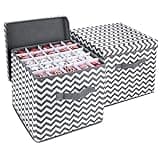 Aufbewahrungsbox für Weihnachtskugeln 2er Set, Sortierbox für Christbaumkugeln Weihnachtsschmuck mit Unterteiler, Faltbare Aufbewahrungskiste mit Griff für ca.83 Weihnachtskugeln(30 x 30 x 30 cm)