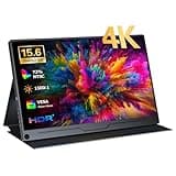 Missun Tragbarer Monitor 15,6 Zoll 4K UHD, Display 3840 x 2160 USB-C IPS 72% NTSC Bildschirm mit Dual Type-C, HDMI und Schutzhülle für PC, Laptop, PS5/4, Xbox und Switch, VESA-kompatibel