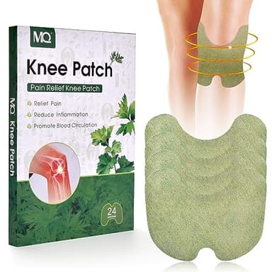 24 Stück Schmerzpflaster Knie, Wermutpflaster zur Schmerzlinderung, Natürlichen Pflanzlichen Schmerzaufkleber für Knie- und Nackenschmerzen und Muskelkater