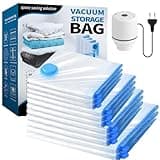 Vakuumbeutel für Kleidung mit elektrischer Luftpumpe, 11Pack (2 Jumbo/3 groß/3 mittel/3 klein), Vakuumbeutel für Bettdecken, Matratzen, Decken, Kissen, Bettwäsche, Reisen, Umzug