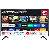 Antteq AV42F3 Fernseher 42 Zoll (106 cm) Smart TV mit Netflix, Prime Video, Rakuten TV, DAZN, YouTube, UVM, WiFi, Triple-Tuner DVB-T2 / S2 / C