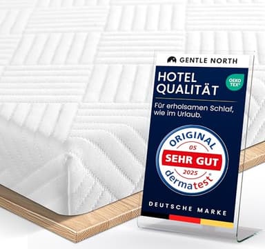 Hochwertiger Topper 90x200cm 7cm hoch - Matratzentopper mit weicher, kühlender Gel-Memoryschicht ab 100 kg - Ökotex 100 Zertifiziert - Bezug atmungsaktiv & waschbar