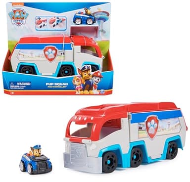 Spin Master PAW Patrol - Mini-Patroller Pup Squad Teamfahrzeug mit Chase, Transformer Spielzeug mit Startrampe, für Kinder ab 3 Jahren, 25cm