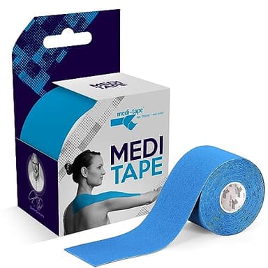 Medi-Tape Sport 5m - Latexfreies Kinesiologie Tape mit 150% Elastizität, atmungsaktives & wasserfestes Physio Tape für ultimativen Halt, Kinesio Tape in Blau