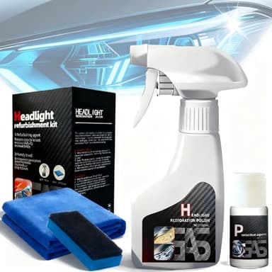 Scheinwerfer Aufbereitung Set, Scheinwerfer Polierset, Headlight Restoration Kit, Scheinwerfers Politur, Scheinwerfers Reparaturspray Für Reinigt Und Poliert Vermattete Vergilbte