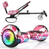 Hoverboards for Children, 6.5 Inch Self-Balancing Hoverboard with Go-kart and LED Lights, Bluetooth Speaker, Gift for Children