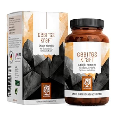 NATURTREU® Mumijo Shilajit Kapseln hochdosiert 1000mg pro Tagesdosis, schwarzes Gold Shilajit aus dem Himalaya mit Ginseng und Schisandra, vegan & laborgeprüft