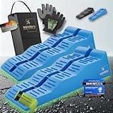 Sanders Auffahrkeile für Wohnmobil - ideales [2er Set] Robuste Stufenkeile für maximalen Halt - Auffahrkeile für Wohnwagen Wohnmobil & Anhänger - Keile - inkl. Tasche & Wasserwaage