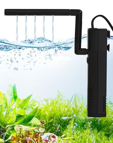 ZITFRI Leise Aquarium Filter 60L 4W Aquarium Pumpe Aquarium Innenfilter 4in1 Aquarienfilter mit 300L/H Wasserpumpe für 60L Aquarium