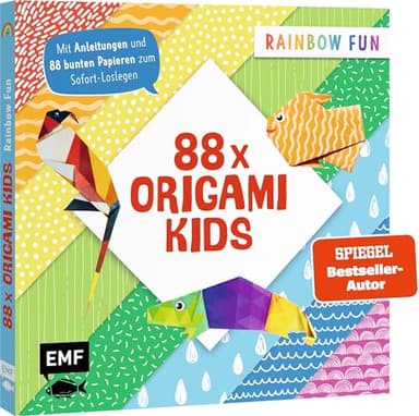 88 x Origami Kids – Rainbow Fun: Easy Papierfalten mit Anleitungen und 88 bunten Papieren zum Sofort-Loslegen