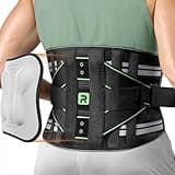 Rakiie Rückenstützgürtel für Herren und Damen, 8-fache Lendenwirbelstütze mit 3D-Pad und Massage, Atmungsaktive Rückenbandage zur Linderung von Rückenschmerzen (M)