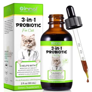 Probiotika für Katzen - 3-in-1 Flüssig-Präparat für Darm & Verdauung. Schnell wirksam bei Verstopfung, Durchfall, Blähungen. Mit Präbiotika & Enzymen