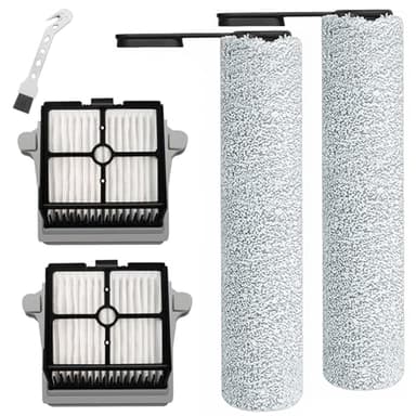 DianSung Bürstenrolle + Filter Ersatzteile für Tineco Floor One S7 PRO / S6 Nass-und Trockensauger, Zubehör 2 Walzenbürste + 2 Filter + 1 Reinigungsbürste (Version 1)