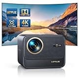 Beamer【Official Netflix & Dolby Audio】 28000 Lumen Autofokus/Trapezkorrektur Beamer 4K Unterstützung WiFi6 Bluetooth Full HD 1080P, 60Hz Video Beamer für Heimkino/Outdoor Handy Projektor Dunkelgrau