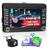 7 Zoll car Stereo 2G+64G Android 13 Autoradio für VW Golf 5 Tiguan Touran Passat Polo Skoda Caddy Seat Radio Wireless Carplay Android Auto with GPS，FM，Rückfahrkamera，