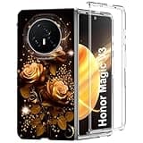 WUACYEAMING Hochwertige PC-Faltbar Handyhülle für Honor Magic V3 5G - Ultradünn, Kratzfest, Leichtgewicht Goldene Blume