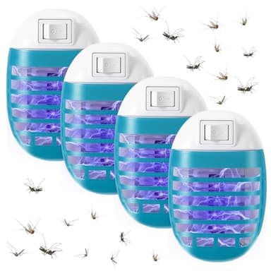 Insektenvernichter Elektrischer, 4 Stück Mückenlampe, Fliegenfalle für Zuhause, UV-Insektenfalle, Keine giftige Mückenvernichter lampe, Mückenschutz Steckdose für Fliegen, Motten, Insekten