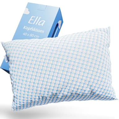 Ella Nackenstützkissen 40x80 – Ergonomisches Kopfkissen mit Verstellbarer Füllung – Orthopädisches Kissen für Nackenschmerzen - Seitenschläfer, Rückenschläfer, Bauchschläfer mit waschbarem Bezug