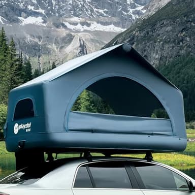 Aufblasbares schwimmfähiges Dachzelt, 2 Personen, tragbar, einfach aufzubauen, vier Jahreszeiten, winddicht, wasserdicht und sonnenbeständig, Camping-Dachzelt, geeignet für Autos, SUVs, Reisen