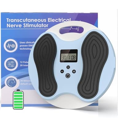 Medic Durchblutungs-Stimulator für Füße & Beine, EMS Fußmassagegerät – fördert die Fußdurchblutung und lindert Unannehmlichkeiten in Beinen und Füßen,mit 4 wiederverwendbaren TENS-Pads