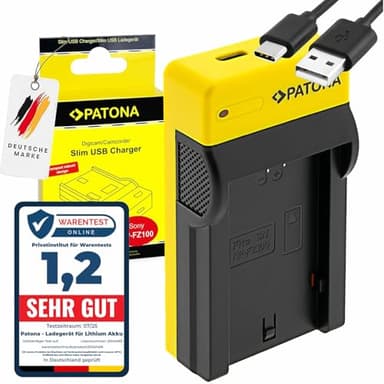 PATONA USB-C Slim Ladegerät für NP-FZ100 FZ100 Akkus Kompatibel mit Sony Alpha 7 7C 7R 7S A7S A7R III IV V A7C II A7M3 A7M4 9 9R 9S A9 II A9R A9S ILME-FX3 FX30 ZV-E1 BC-QZ1