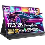 EVICIV Portable Monitor 17,3 Zoll 2K 144Hz Großer Tragbarer Display mit VESA & Schutzhülle, 2560*1440 Metallgehäuse Gaming Bildschirm mit 3-Seiten Schmalrand USB C Mini HDMI für PC/Phone/Spielkonsole
