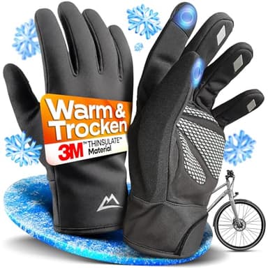 Nextcover® Winter Fahrradhandschuhe Herren & Damen mit ThermoShield 2.0 I Unisex Winterhandschuhe Fahrrad in Größe S-XXL I Warme & wasserdichte Thermo Fahrrad Handschuhe Winter wasserdicht
