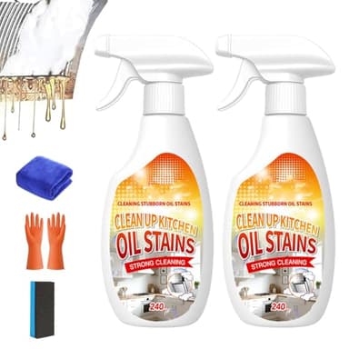 Heavy Grease Cleaner with Mild Formula Quick Decomposition, 240ml Multifunctional Powerful Kitchen Foam Cleaner, Küchenfronten Reiniger für Herd, Dunstabzugshauben, Arbeitsplatten, Pots (2)