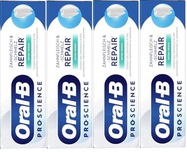Oral-B Pro-Science Zahnfleisch & -schmelz Repair Extra Frisch Zahncreme, für die tägliche Anwendung, Made in Germany, Zahnpasta, 4x 75ml Pack