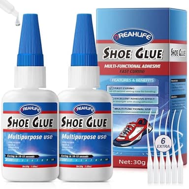 Sekundenkleber für Schuhe 30gx2, Schuhsohlenkleber, Schuhkleber Extra Stark Wasserfest für Schuhsohlen, Sneakers, Sohlen, Stiefel, Sandalen, High Heels, Leder
