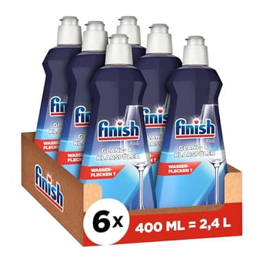 Finish Glanz- und Klarspüler – Für strahlendes und trockeneres Geschirr ohne Wasserflecken – Megapack mit 6 x 400 ml