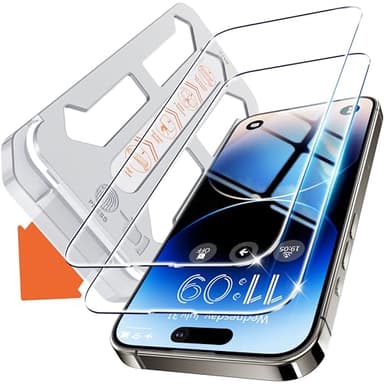 Tentoki für Panzerglas iPhone 14 Pro Max Panzer Schutz Glas (6,7 Zoll), 2 Stück Schutzfolie kompatibel mit iPhone 14 Pro Max, [9H Härte] [Auto Dust-Elimination] [Anti- Kratzer] [Blasenfrei]