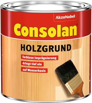 Consolan Holzgrund Wässrig, Farblose Imprägnierung mit Tiefenwirkung, 750 ml
