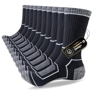inaWarm Socken Herren 43-46 37-42 47-50,Wandersocken Atmungsaktive Baumwolle Sportsocken Gepolsterte Laufsocken,Trekkingsocken Sneaker Socken 5 Paar Arbeitssocken