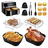 Heißluftfritteusen Zubehör für Russell Hobbs Heißluftfritteuse 2 Kammern 9L, COSORI Heißluftfritteuse 8,5L, Silikonform Zubehör für Russell Hobbs Heißluftfritteuse, BPA-frei, Wiederverwendbar