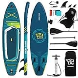 TIGERXBANG Aufblasbares Stand Up Paddle Board 335×86×15cm mit komplettem Zubehör, Vielseitige Premium Paddle Boards für Erwachsene/Jugendliche, Paddle Board Wave Rider Dancer Collection-Navy Blue
