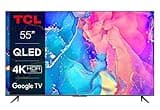 TCL 55C639 55 Zoll (139cm) QLED Fernseher, 4K UHD, Google TV, HDR Premium, 60Hz Motion Clarity (120Hz DLG), Dolby Vision & Atmos, 2.0 ONKYO Sound, Sprachsteuerung, Metallgehäuse, Alexa kompatibel