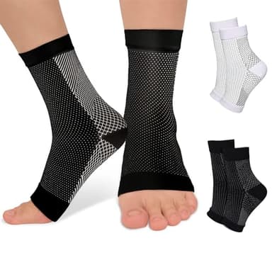 hautllaif 2 Paar Orthopädische Kompressionssocken, Kompressionssocken gegen Fersensporn und Plantarfasziitis, Kompressionssocken Damen und Herren (L/XL-2-Paar, Nylon)