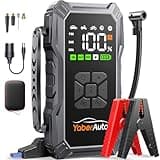 YaberAuto Starthilfe Powerbank mit Luftkompressor, 150PSI 5500A Auto Starthilfe, 23,800mAh Starthilfe, Starthilfe Auto (All Benzin und 10.0L Dieselmotor) mit LCD Bildschirm und 500 Lumen Notlicht
