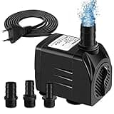 Awroutdoor Wasserpumpe Tauchpumpe, 1800L/H Aquariumpump für Teich Brunnen Aquarium Garten, Submersible Pumpe 3 Düse 13mm-16mm-19mm, Kabel1.9m(25W)