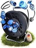 IntuiFlex Camping Kabeltrommel Set - CEE Kabel 25m auf Kabeltrommel + 1,5m Anschlusskabel + CEE Adapter - Campingkabel H07RN-F 3G 2,5mm² Kabeltrommel Camping Wohnwagen Wohnmobil Zubehör IP44 Outdoor