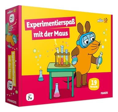 FRANZIS 67232 - Experimentierspaß mit der Maus - Experimentierkasten mit 19 spannenden wissenschaftlichen Versuchen für Kinder ab 7 Jahren, inkl. 44-seitigem Handbuch mit Anleitungen und Zubehör