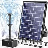 Biling 8W Solar Springbrunnen für außen mit 3600 mAh Batterie Solar Teichpumpe mit Filter Solar Brunnenpumpen mit Akku, Solar Wasserpumpe Schwimmende Fontäne für brunnen draussen miniteich