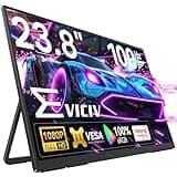 EVICIV Portable Monitor 23,8 Zoll 100Hz GroBer Tragbarer Bildschirm FHD 1080P 100% sRGB IPS Gaming Display USB C HDMI mit VESA & Ständer 180°für Laptop PC Handy PS-4/5 Xbo
