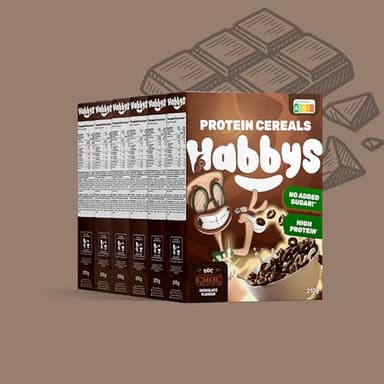 Habbys Protein Cereals - Doc Choc Schoko Geschmack 6 x 210g - Glutenfrei, Vegan, ohne Zuckerzusatz