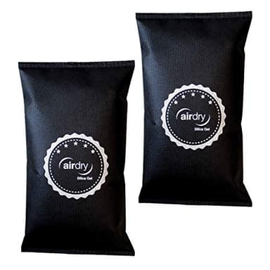 Thomar airdry Silica Gel | Auto-Entfeuchter | 1,5 kg (2 x 750 g) Entfeucher Kissen mit Silicagel | Luftentfeuchter | Schwarz