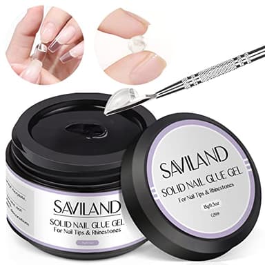 SAVILAND Fester Nagelkleber for Tips: 30-Tage Lang Anhaltender Extra Stark Nagel Kleber Glue Gel Press on Nails Kunstnägeln 15ml U V Nagelkleber 3D-Nagelgel für Nagel Carving Verwendung zu Hause Salon