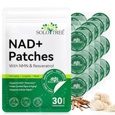 NAD+ Pflaster 30 Stück– 500 mg NMN & Resveratrol – Anti-Aging-Pflaster, 8-Stunden Energie NAD Boost Patches mit NAC, transdermales NAD+ Supplement für die Zellerneuerung